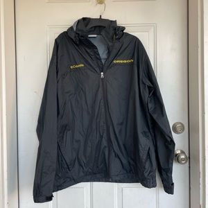 Columbia Womens Black Switchback II Oregon Ducks Full Zip Hooded Jacket size XL